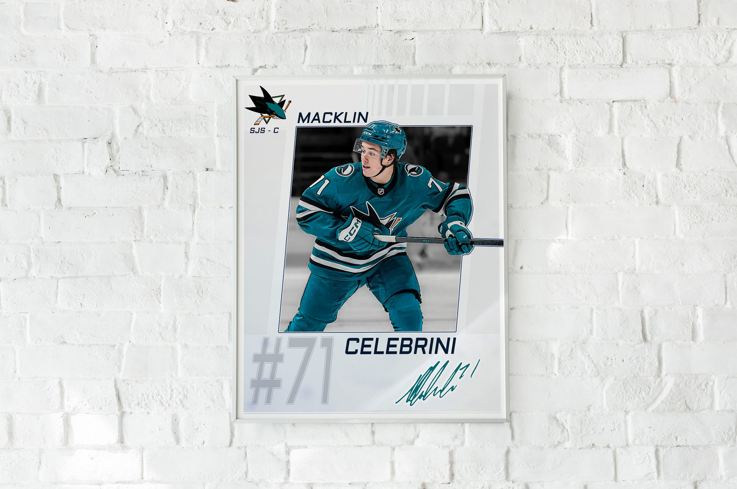 San Jose Sharks - Macklin Celebrini #71 Player Portrait