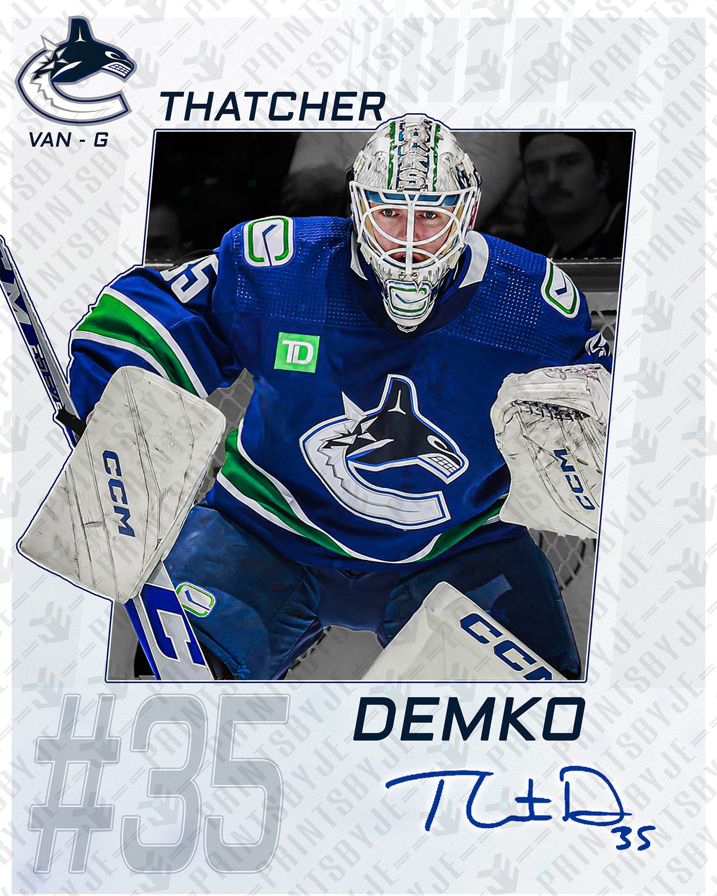 Vancouver Canucks - Thatcher Demko #35 Player Portrait