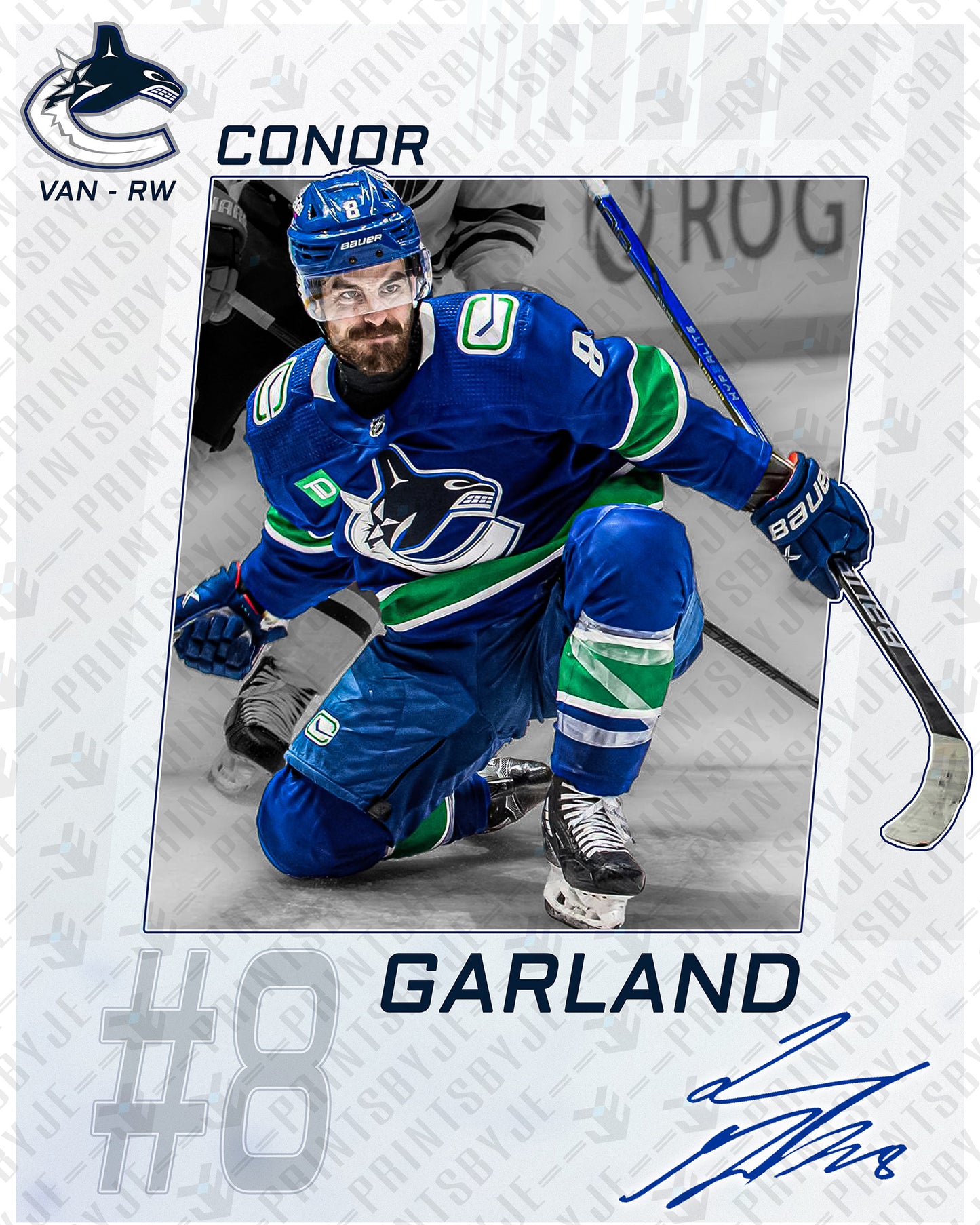 Vancouver Canucks - Conor Garland #8 Player Portrait