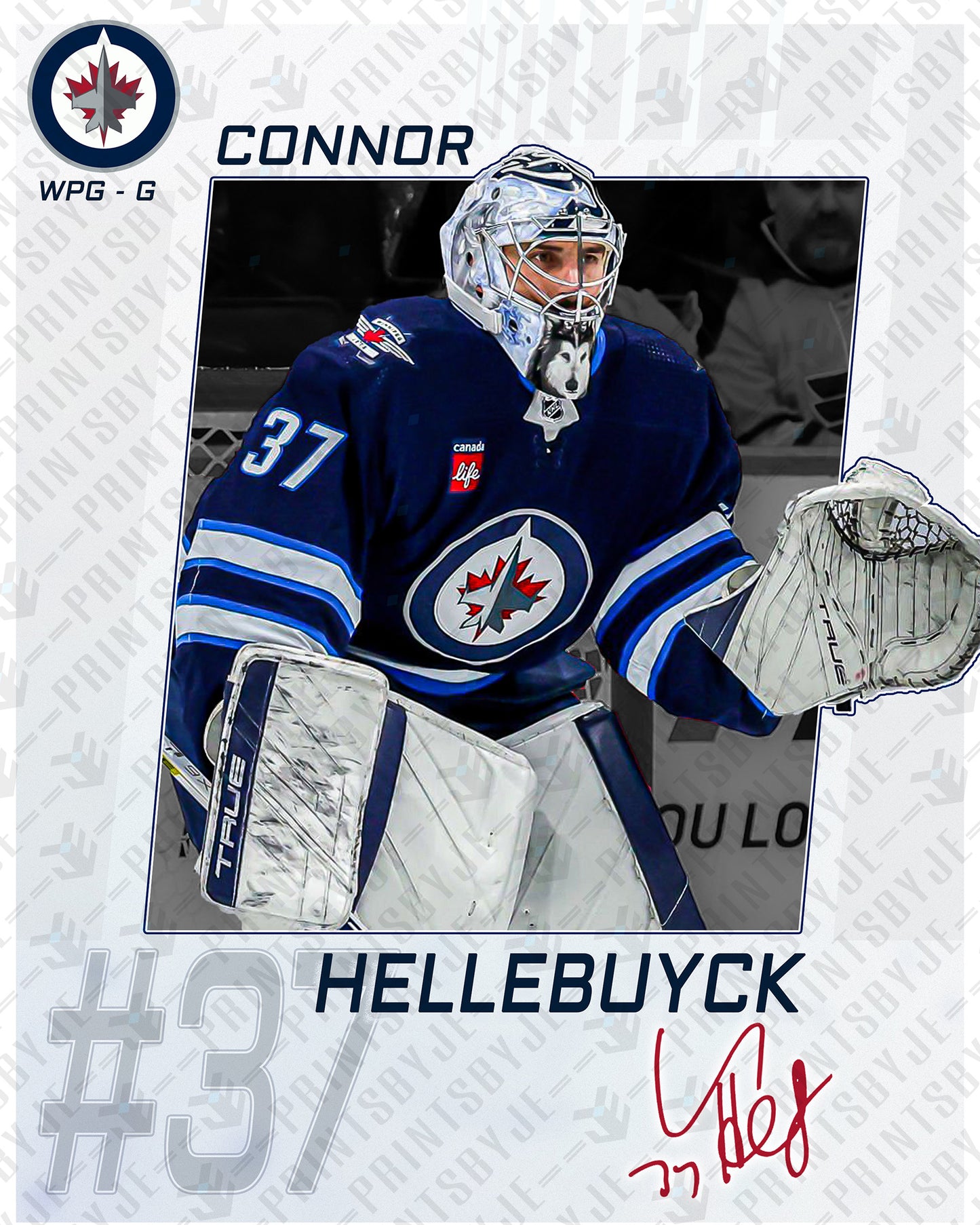 Winnipeg Jets - Connor Hellebuyck #37 Player Portrait