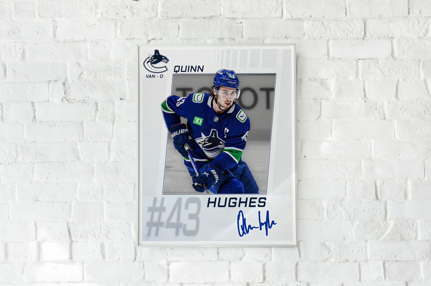 Vancouver Canucks - Quinn Hughes #43 Player Portrait