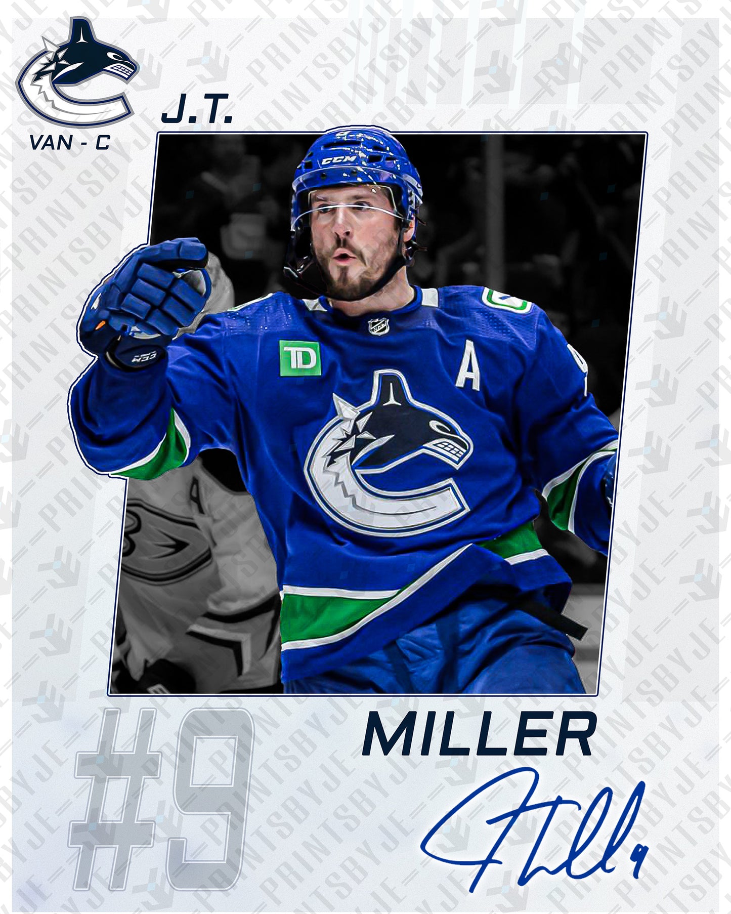 Vancouver Canucks - J.T. Miller #9 Player Portrait