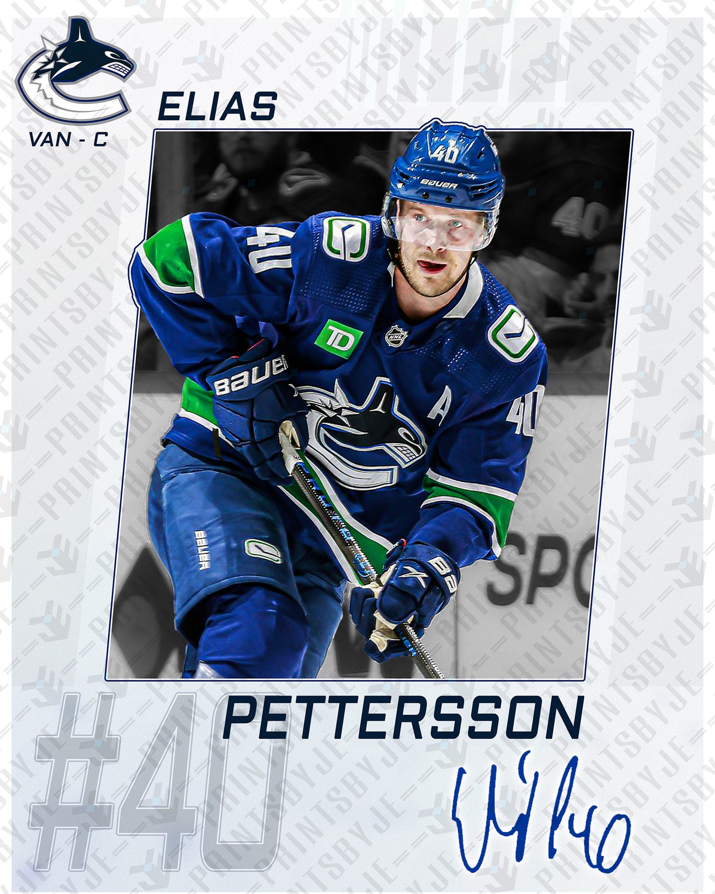 Vancouver Canucks - Elias Pettersson #40 Player Portrait