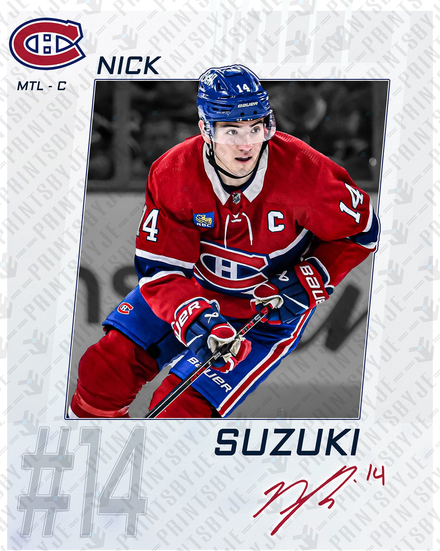 Montreal Canadiens - Nick Suzuki #14 Player Portrait